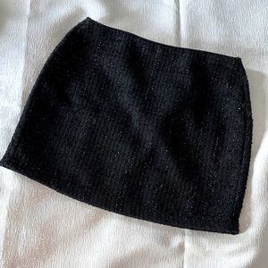 Black Tweed Mini Skirt